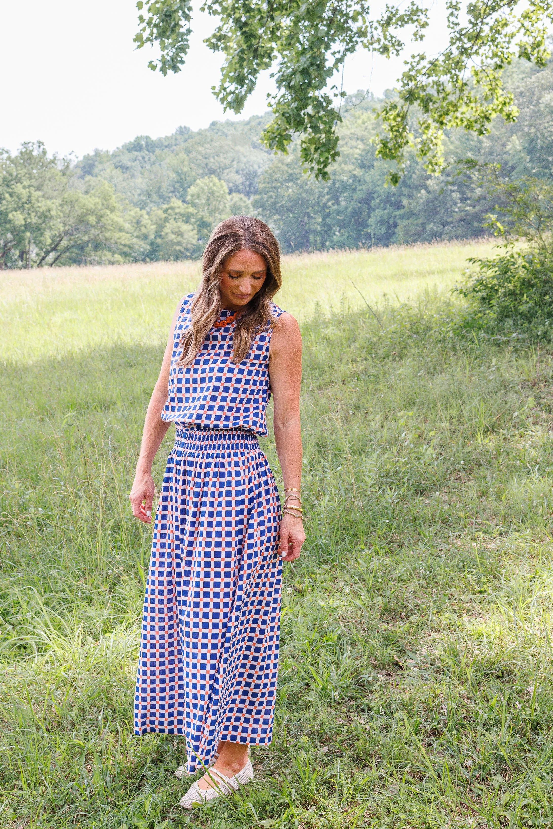 Maggie Oaks Ellie Auburn Smocked Waist Skirt | Clover and Bee | Clover + Bee