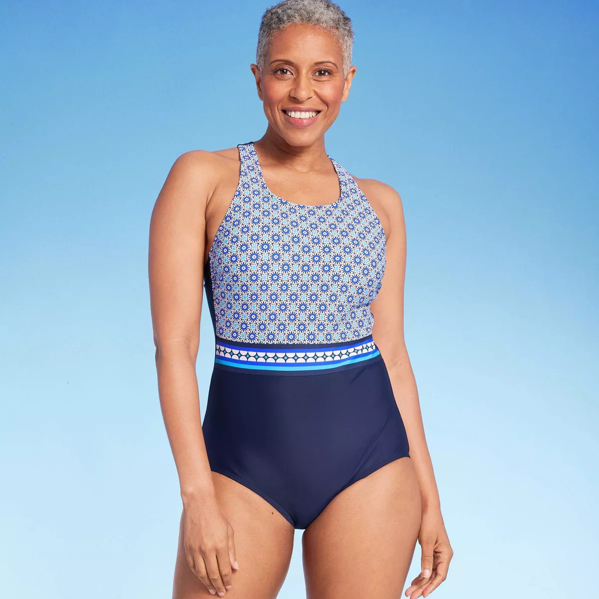 Lands' End Women's UPF 50 Full Coverage High Neck Tugless One Piece Swimsuit | Target
