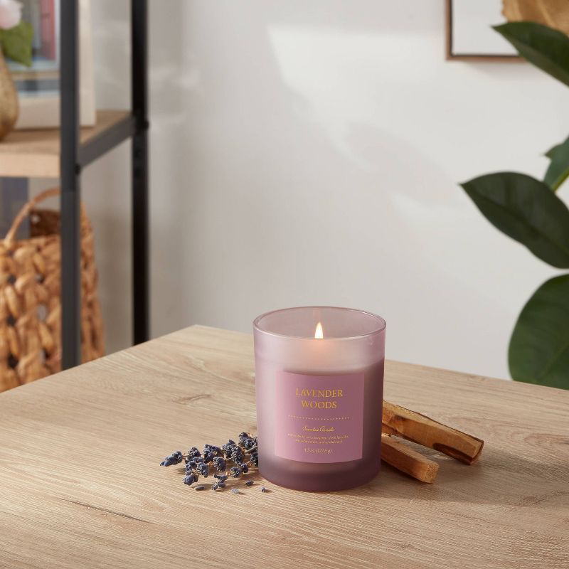 Colored Glass Candle Lavender Woods Purple - Threshold™ | Target
