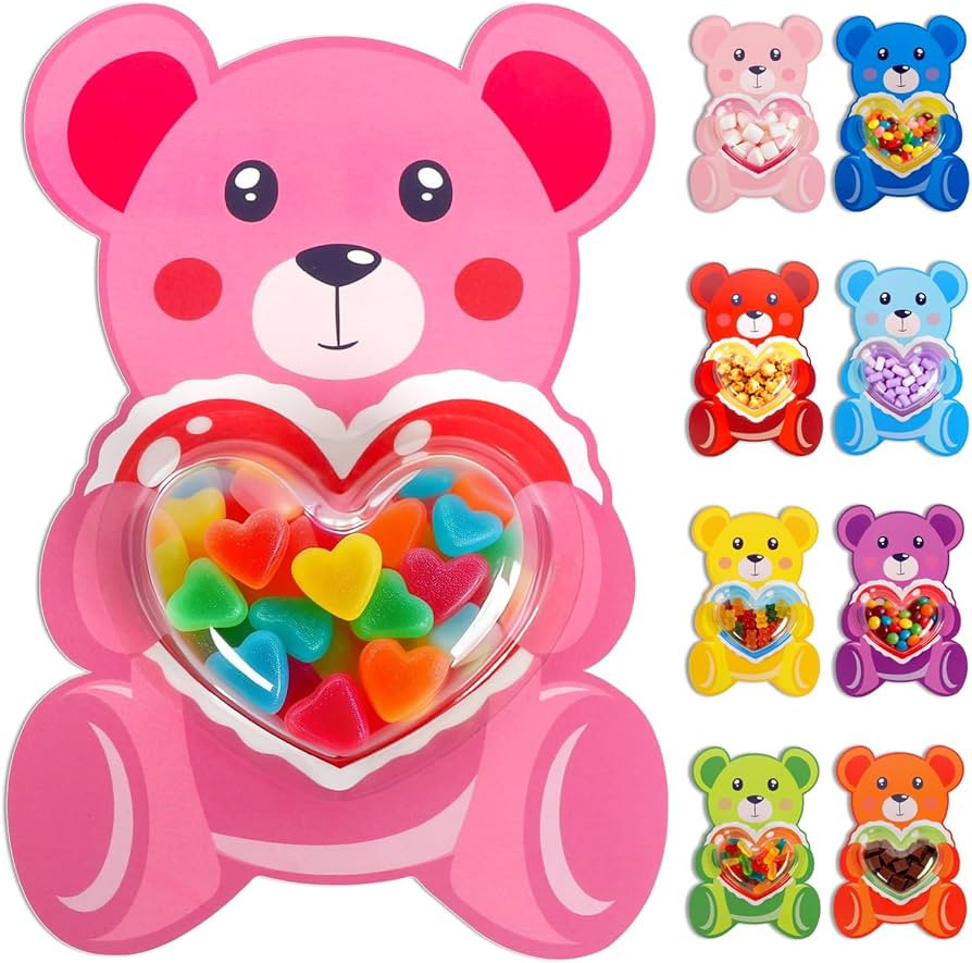 Valentines Cards for Kids Classroom, 36 Pack Valentines Day Cards, Bear Valentines Candy Cards Se... | Amazon (US)