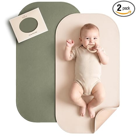 Konssy Faux Leather Baby Changing Mat, Waterproof, Wipeable & Portable Diaper Changing Pad for Tr... | Amazon (US)