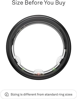 Oura Ring Gen3 Horizon - Black - Size 12 - Smart Ring - Size First with Oura Ring Gen3 Sizing Kit... | Amazon (US)