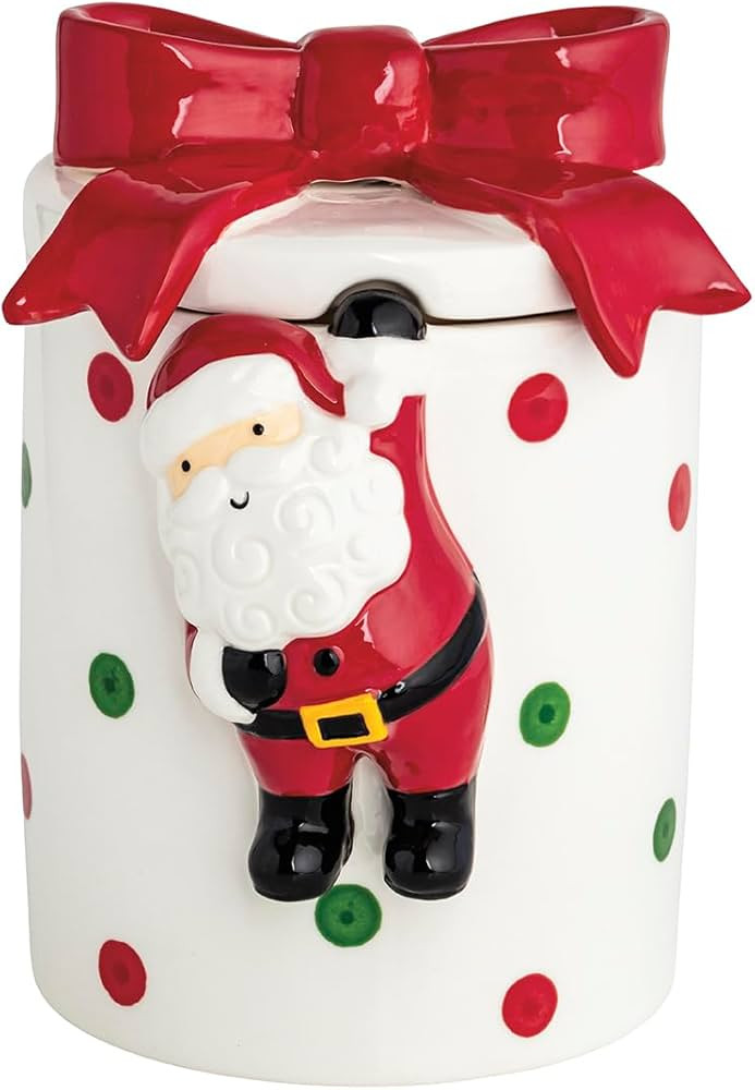 Mud Pie Christmas Bow Santa Cookie Jar | Amazon (US)