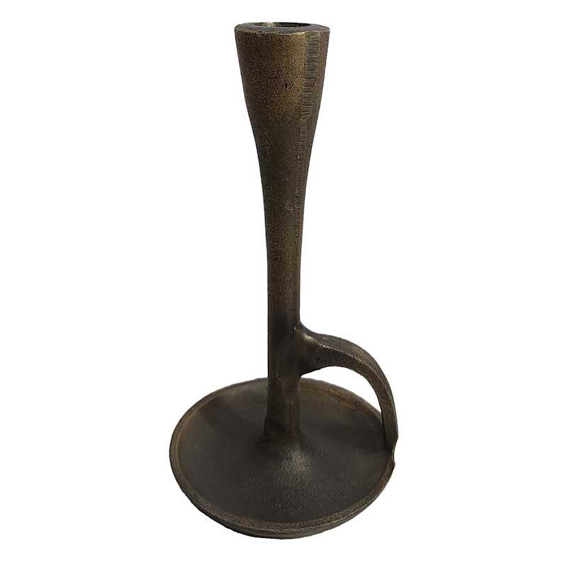 Bronze Cast Iron Taper Candle Holder, 8" | At Home