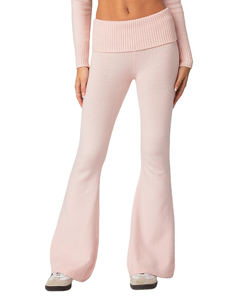 Edikted Desiree Knitted Low Rise Fold Over Pants | Bloomingdale's (US)
