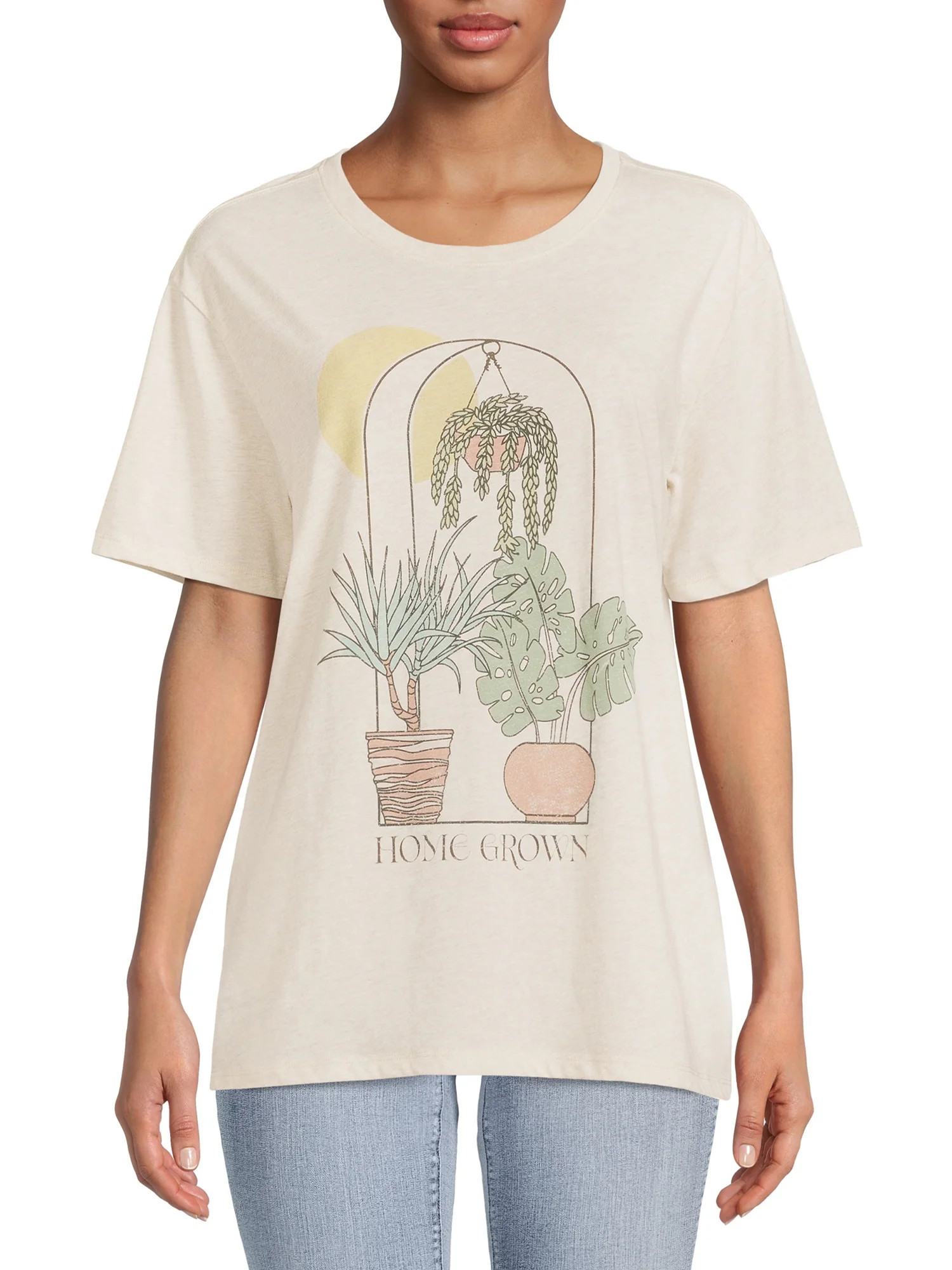 Time and Tru Women's Home Grown Graphic Short Sleeve Tee - Walmart.com | Walmart (US)