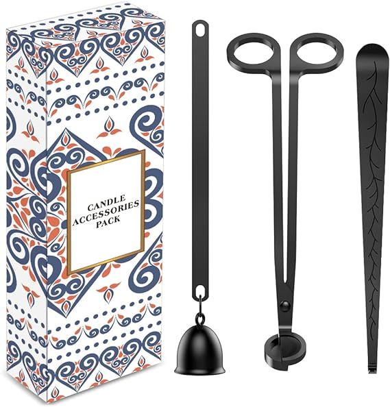 RONXS 3 in 1 Candle Accessory Set, Candle Wick Trimmer Cutter, Candle Snuffer Extinguisher, Wick ... | Amazon (US)