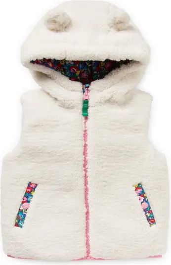 Mini Boden Kids' High Pile Fleece Reversible Hooded Vest | Nordstrom | Nordstrom