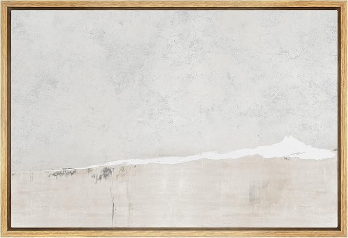 SIGNWIN Framed Canvas Print Wall Art Gray White Watercolor Landscape Abstract Shapes Illustration... | Amazon (US)