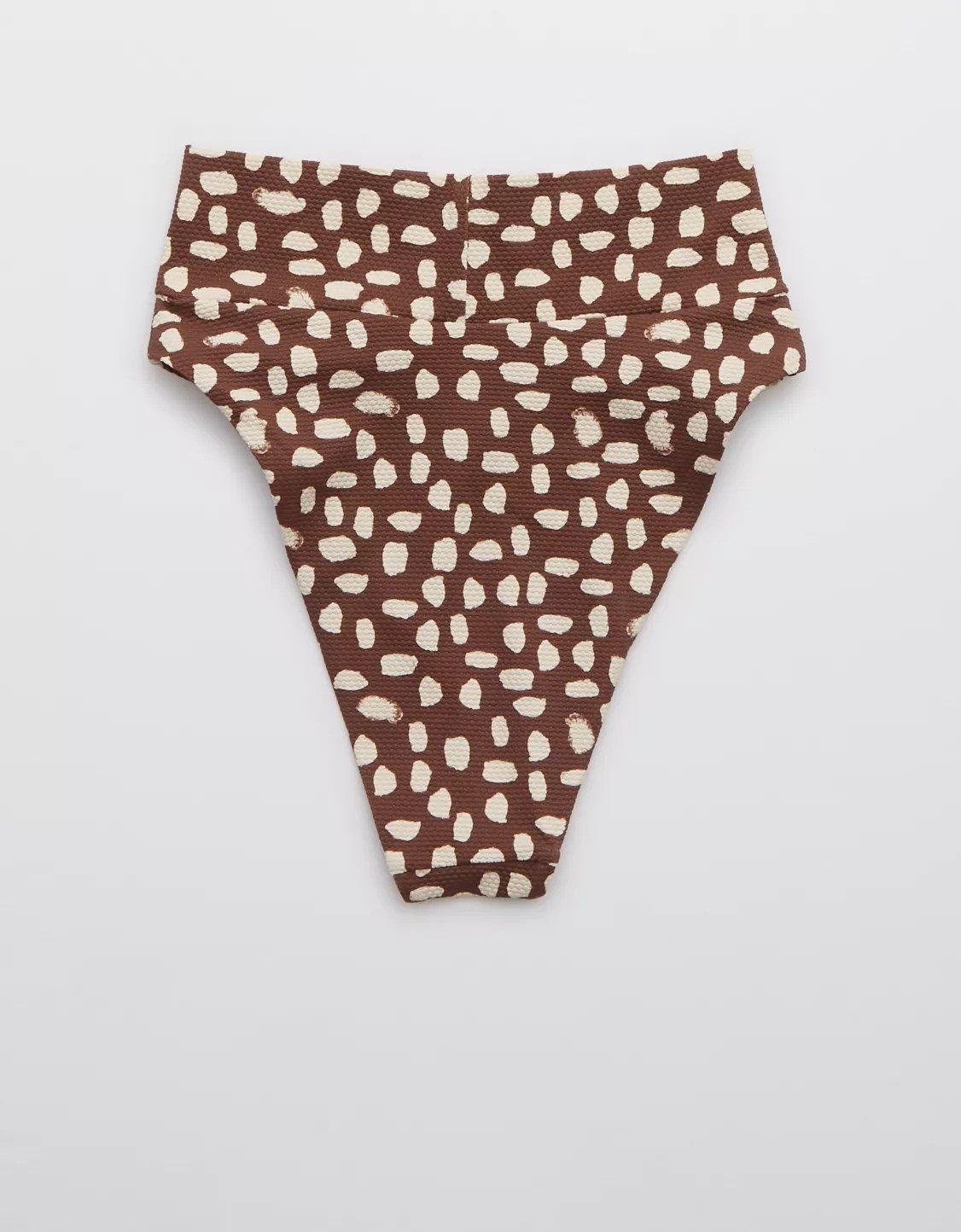 Aerie Pique Crossover High Cut Cheeky Bikini Bottom | American Eagle Outfitters (US & CA)