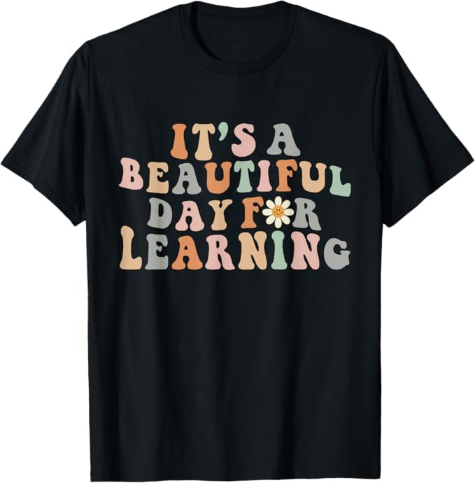 Its Beautiful Day For Learning Retro Teacher Students Women T-Shirt | Amazon (US)