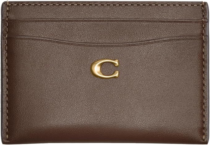 Coach Refined Calf Leather Essential Card Case, Dark Stone | Amazon (US)