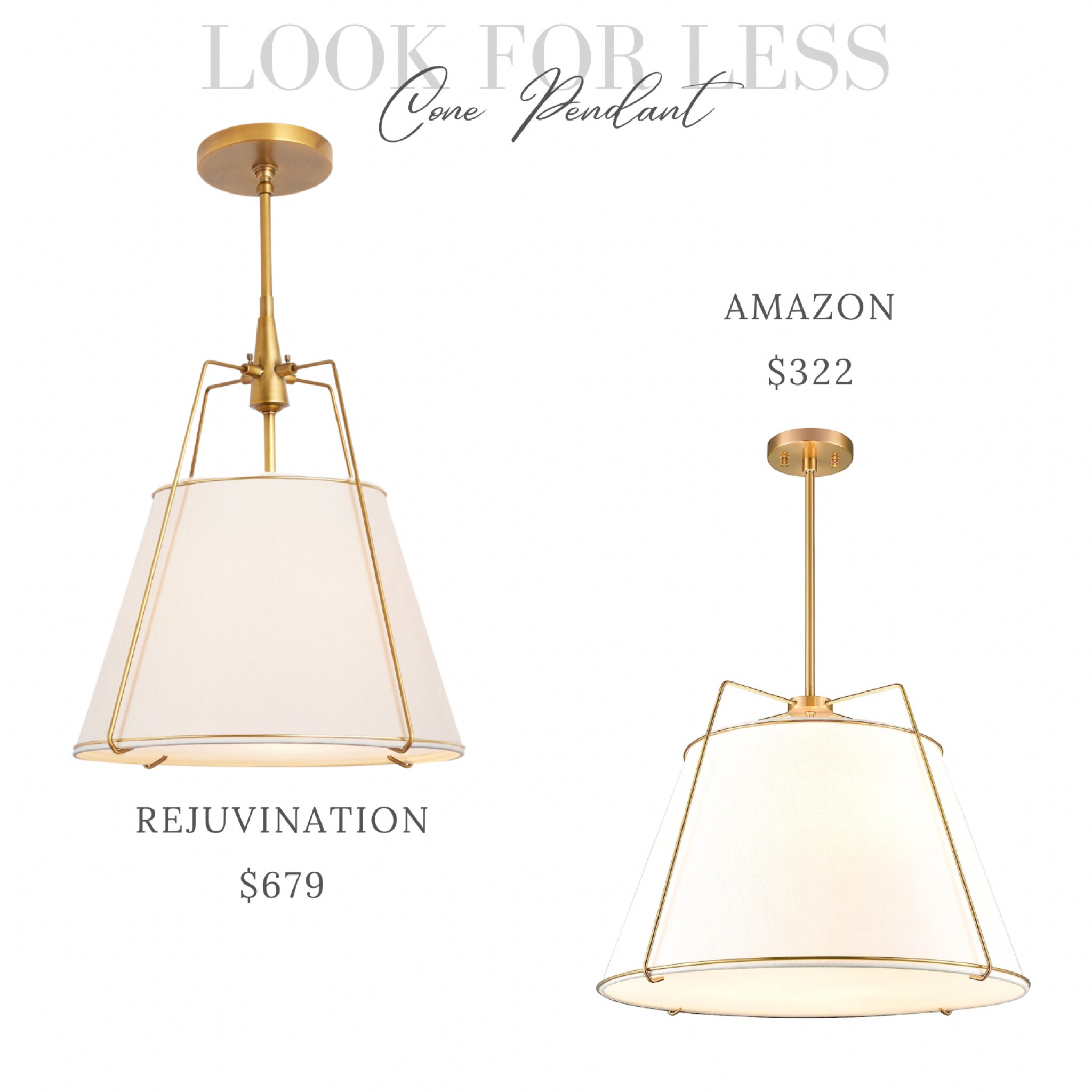 LOOK FOR LESS - Cone Pendant 



Brass and linen shade pendant to kitchen island #lighting #kitchendesign #interiordesign #decorating  

Follow my shop @JillCalo on the @shop.LTK app to shop this post and get my exclusive app-only content!

#liketkit #LTKsalealert #LTKFind #LTKhome
@shop.ltk
https://liketk.it/46wFk

#LTKsalealert #LTKhome #LTKFind