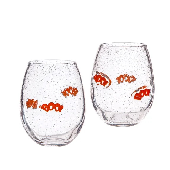 Way to Celebrate 2pack Bubble Stemless Wine Glass BOO | Walmart (US)