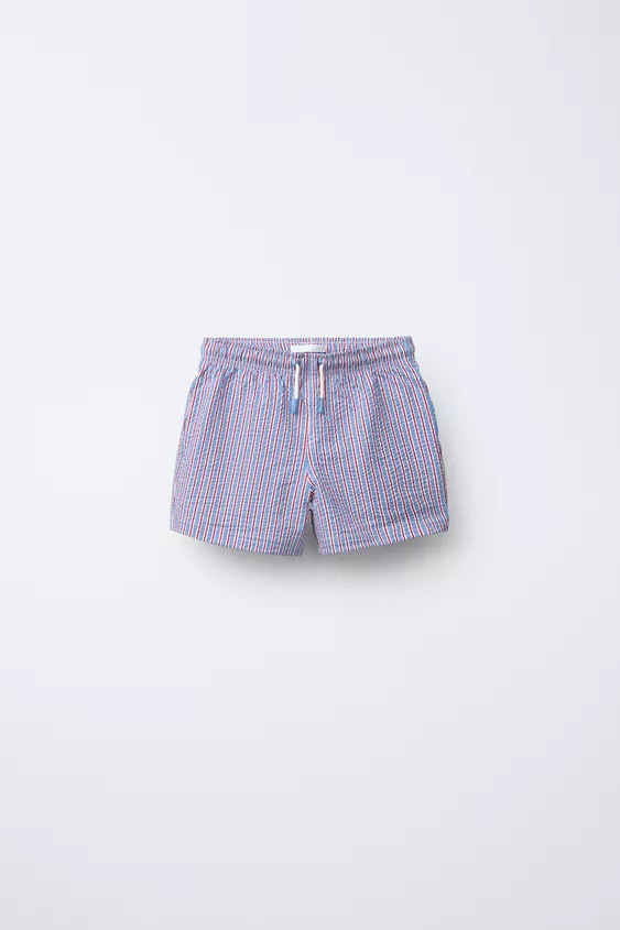 AGES 6-14 / STRIPED SWIM SHORTS | Zara UK