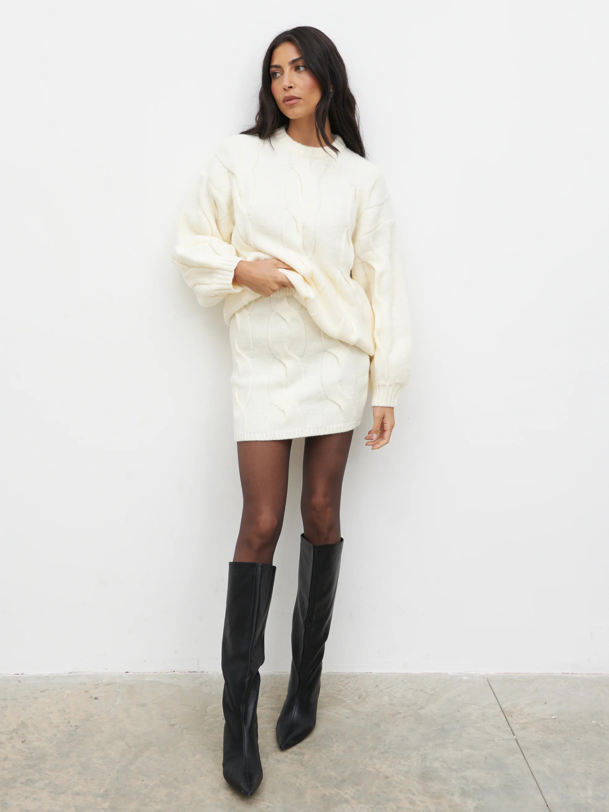 Atlantic Chunky Cable Knit Mini Skirt | Pretty Lavish (UK)
