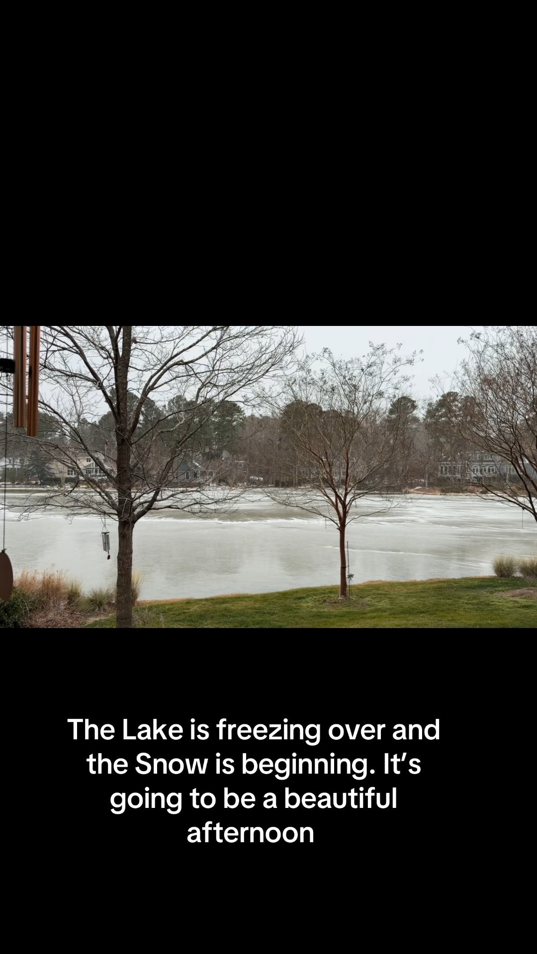 The lake is frozen over -we're putting out birdseed to feed the ducks and the birds
and getting ready for the snow that's coming! it's gonna be a beautiful afternoon
#snow #lakefront #nature 
#home 

#LTKSeasonal #LTKdayinmylife #LTKHome