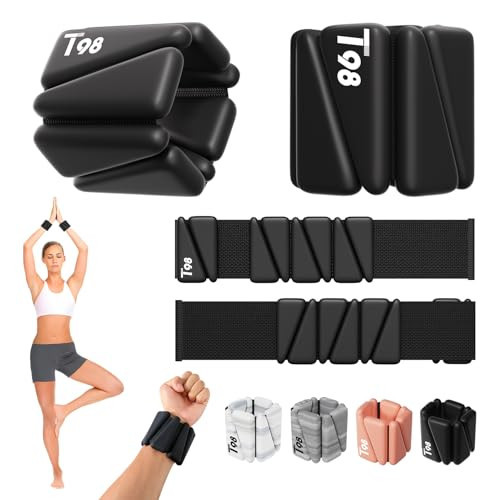T98 Wrist & Ankle Weights for Women Men, Wearable Wrist Weights Set of 2(1Lbs Each), Adjustable Arm Leg Bracelet Weights for Strength Training, Aerobics, Barre, Suit for Home Outdoor Workout | Amazon (US)