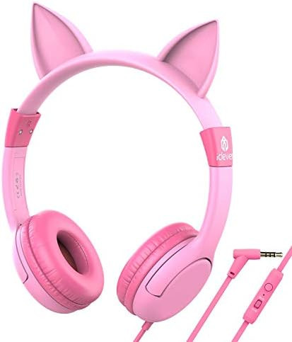 iClever HS01 Food Grade Kids Headphones with Microphone, 85/94dB Volume Limiter, Cat Ear Headphon... | Amazon (US)