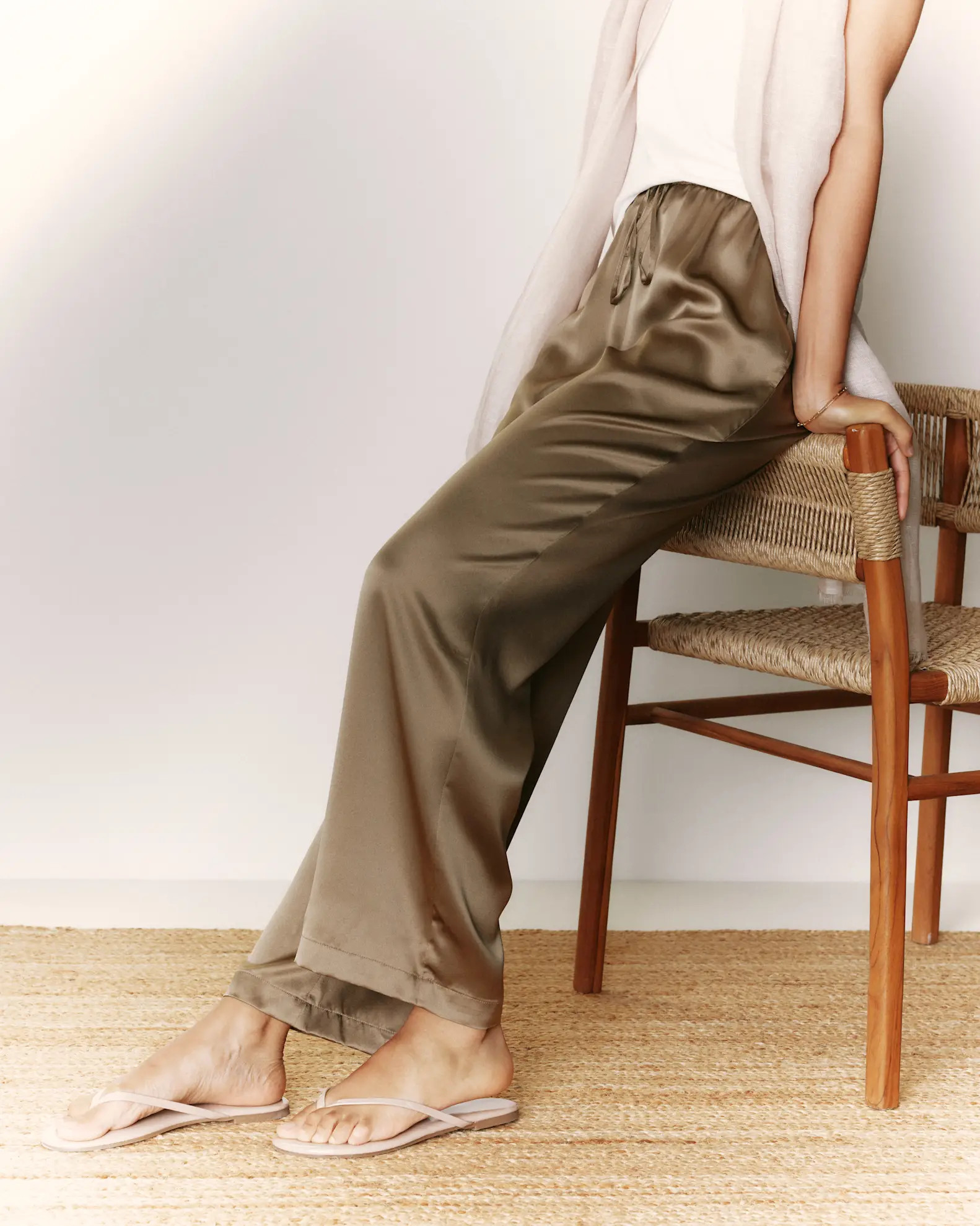 100% Washable Silk Drawstring Wide Leg Pants | Quince