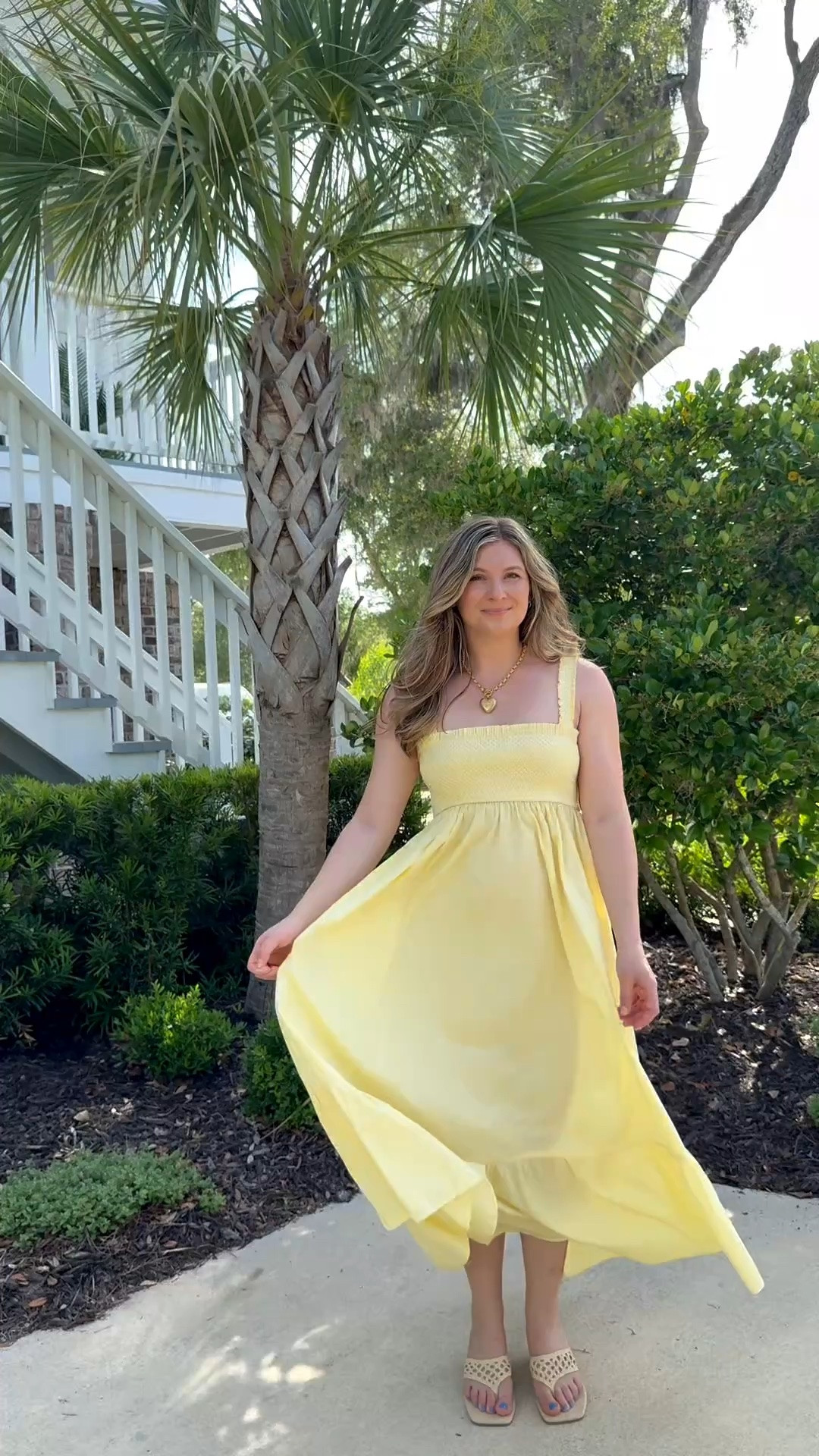 Butter yellow dress for summer
Converts into a maxi skirt!! 
Raffia sandals block heel 
Julie Vos heart necklace 
Abercrombie sale - dress extra 20% off

#LTKxAbercrombie #LTKSaleAlert #LTKTravel
