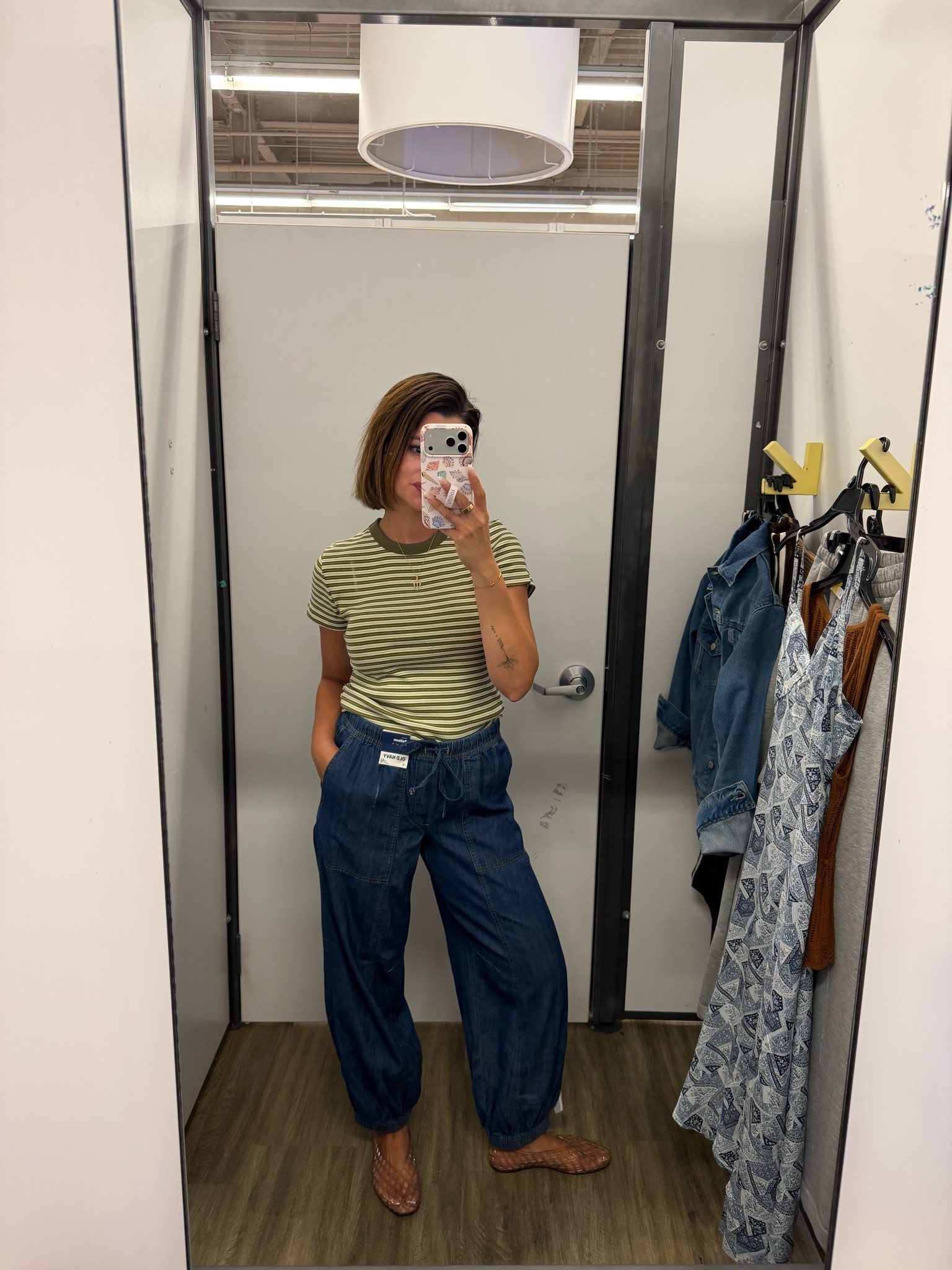 Old Navy is having an online exclusive sale right now — 50% off everything (even new arrivals)! 

The snug crew-neck ribbed T-shirts at Old Navy come in SO many colors and right now they’re just under $10!! I like the green multi-stripe. 

These denim pants are so cute and very flattering! So many sizes still available. They’re a mid-rise pull -on style utility harem pant. Great for dressing up or down!

Wearing a small in both pieces!

#LTKSaleAlert #LTKootd #LTKSeasonal