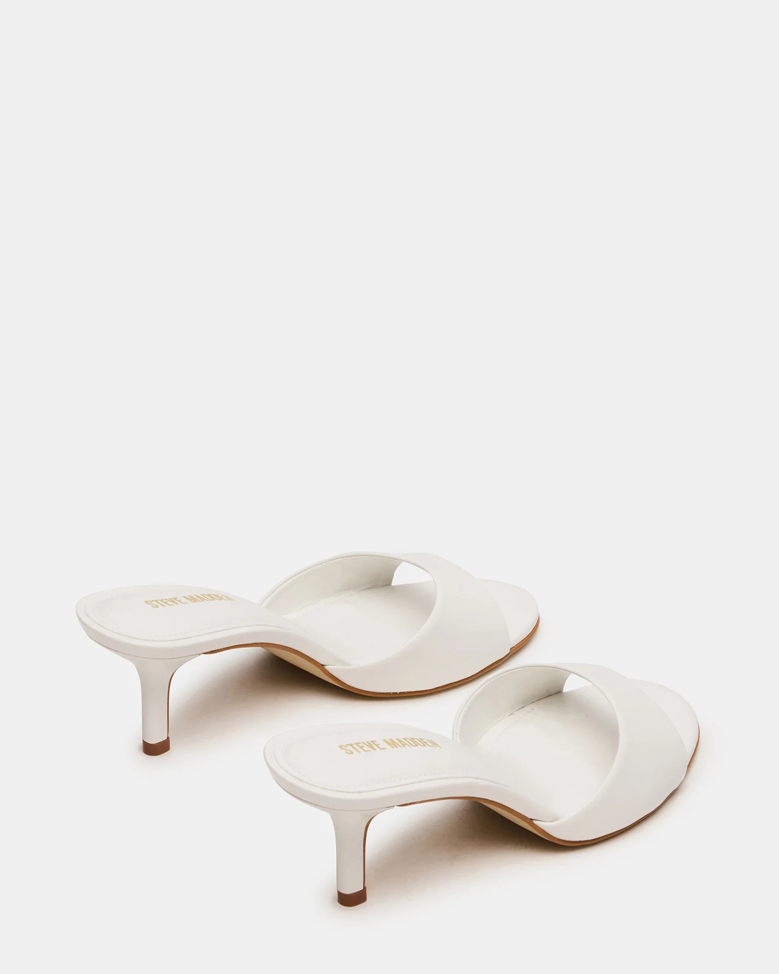 KENDRIX White Leather Mule Stiletto Women's Heel | Steve Madden (US)