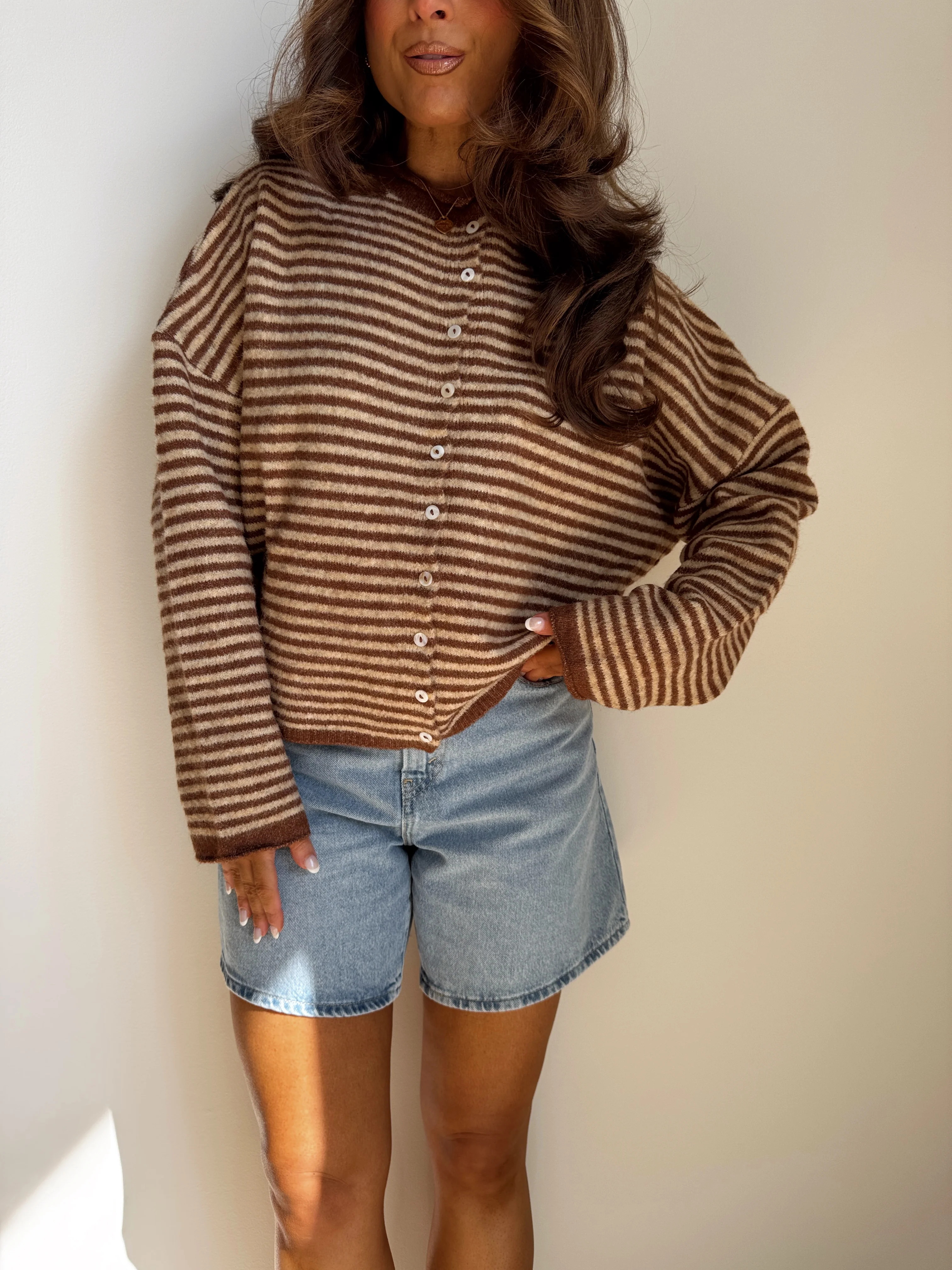 Hamptons Cardigan Mocha Chip | Shop Your Darling Style