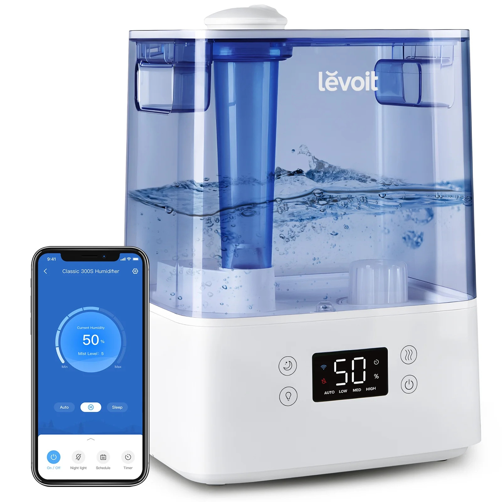 Levoit Cool Mist Humidifier for Room, 6L for Large Rooms, Bedrooms, Smart Top Fill Ultrasonic Vap... | Walmart (US)