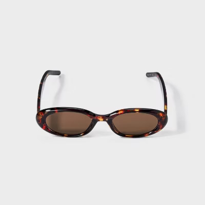 Women's Plastic Oval Sunglasses - Wild Fable™ Brown: Maximum UV Protection, Polycarbonate Lenses, Recycled Frame | Target