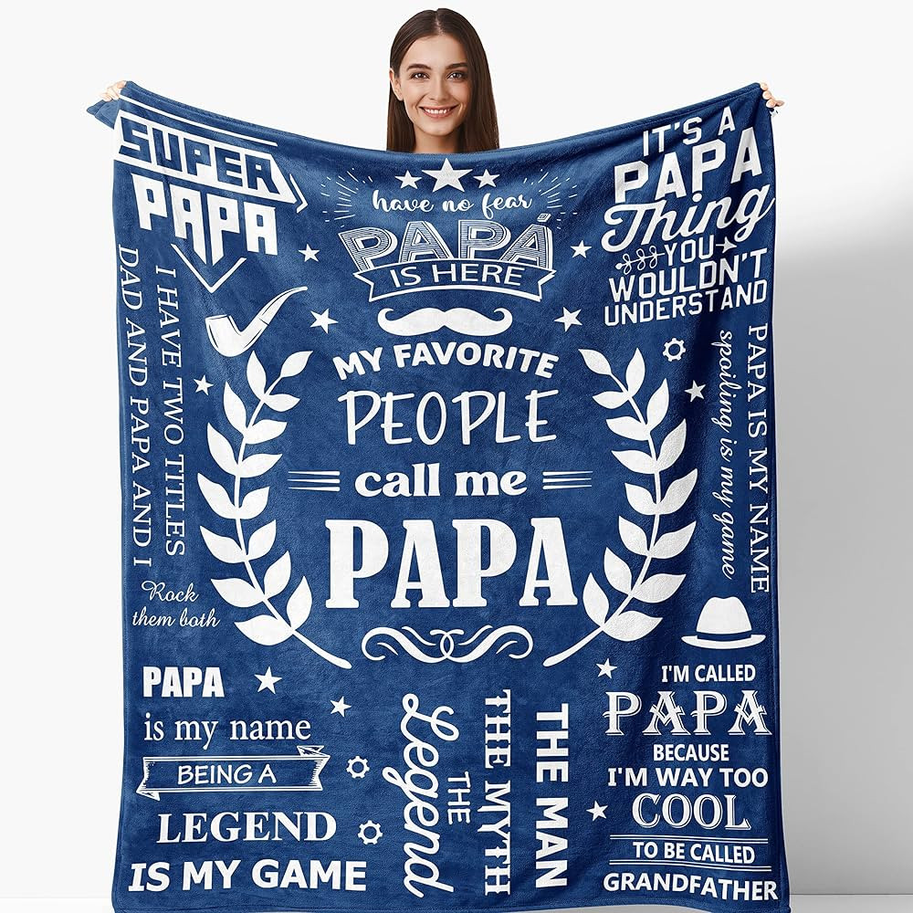 Henazin Grandpa Gifts, Gifts for Grandpa, Papa Gifts, Grandpa Blanket 50"X60", Best Grandpa Gifts... | Amazon (US)