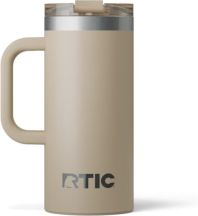 RTIC 16oz Road Trip Travel Mug with Lid and Handle, Ceramic Lined, Insulated, Stainless Steel, Me... | Amazon (US)