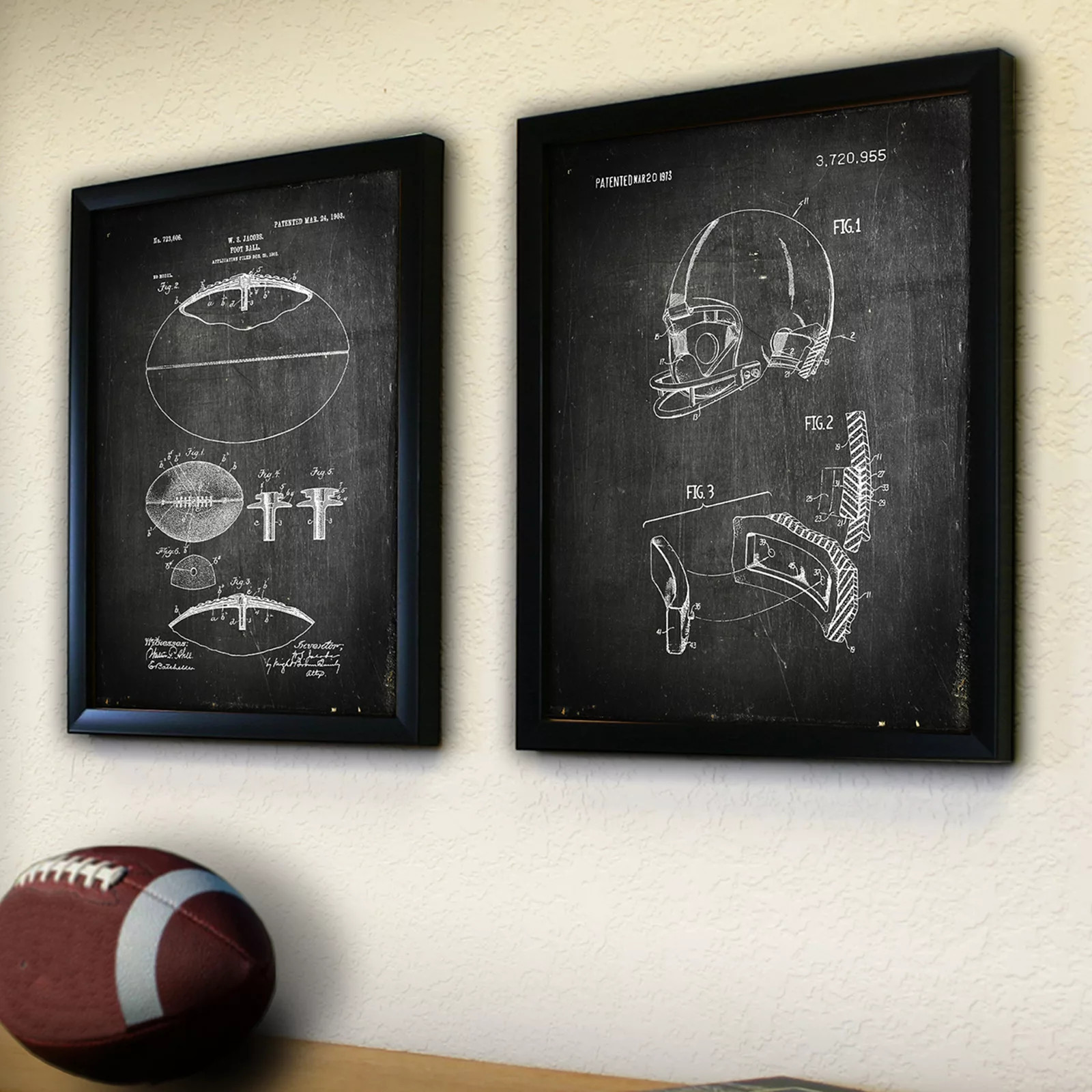 ''Football'' 2-piece Framed Wall Art Set, Black | Kohl's