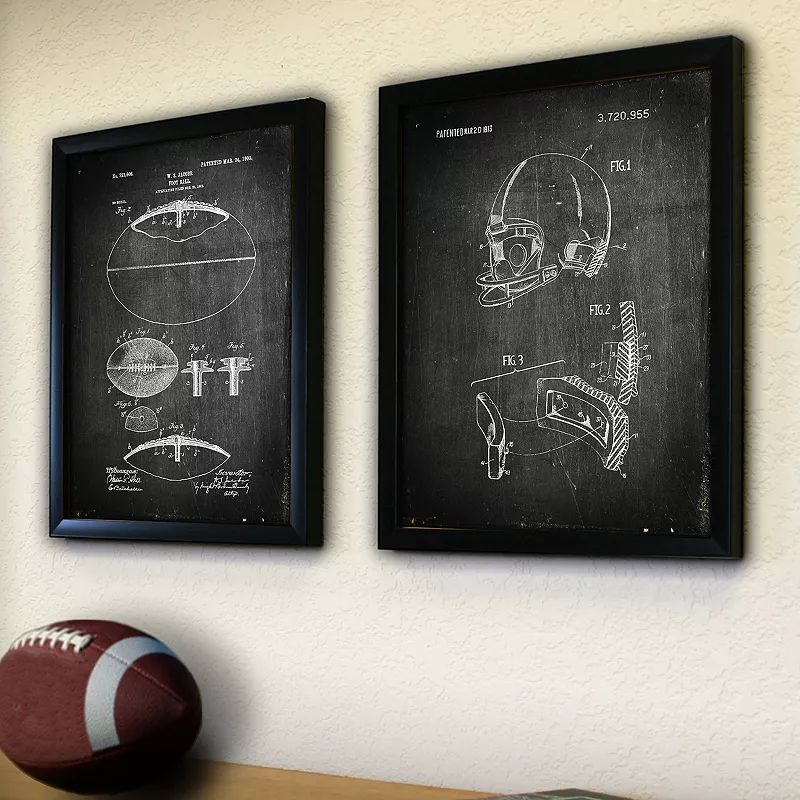 ''Football'' 2-piece Framed Wall Art Set, Black | Kohl's
