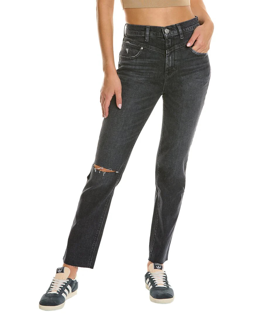 HUDSON Jeans Holly Washed Black High-Rise Straight Jean | Shop Simon