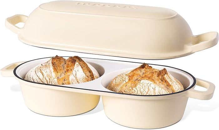 Dutch Oven For Sourdough Bread Baking – Enamelled Cast Iron Bread Loaf Pot – 500°F Oven Safe... | Amazon (US)