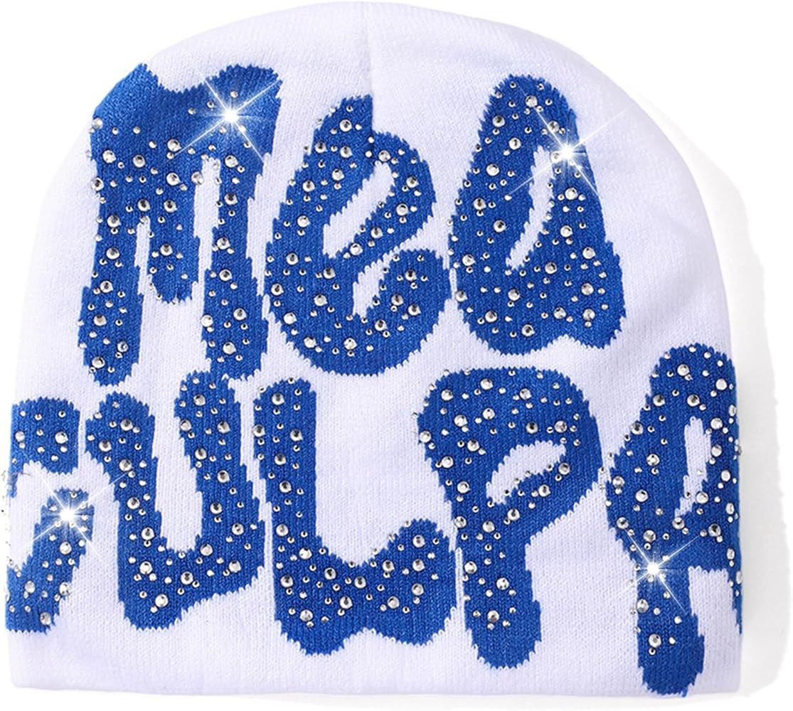 Jashlife MEA Culpa Beanies Hat with Rhinestone for Women Men, y2k Beanies Hats Hip-hop Soft Stret... | Amazon (US)