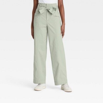Women's High-Rise Wide-Leg Paperbag Pants - A New Day™ | Target