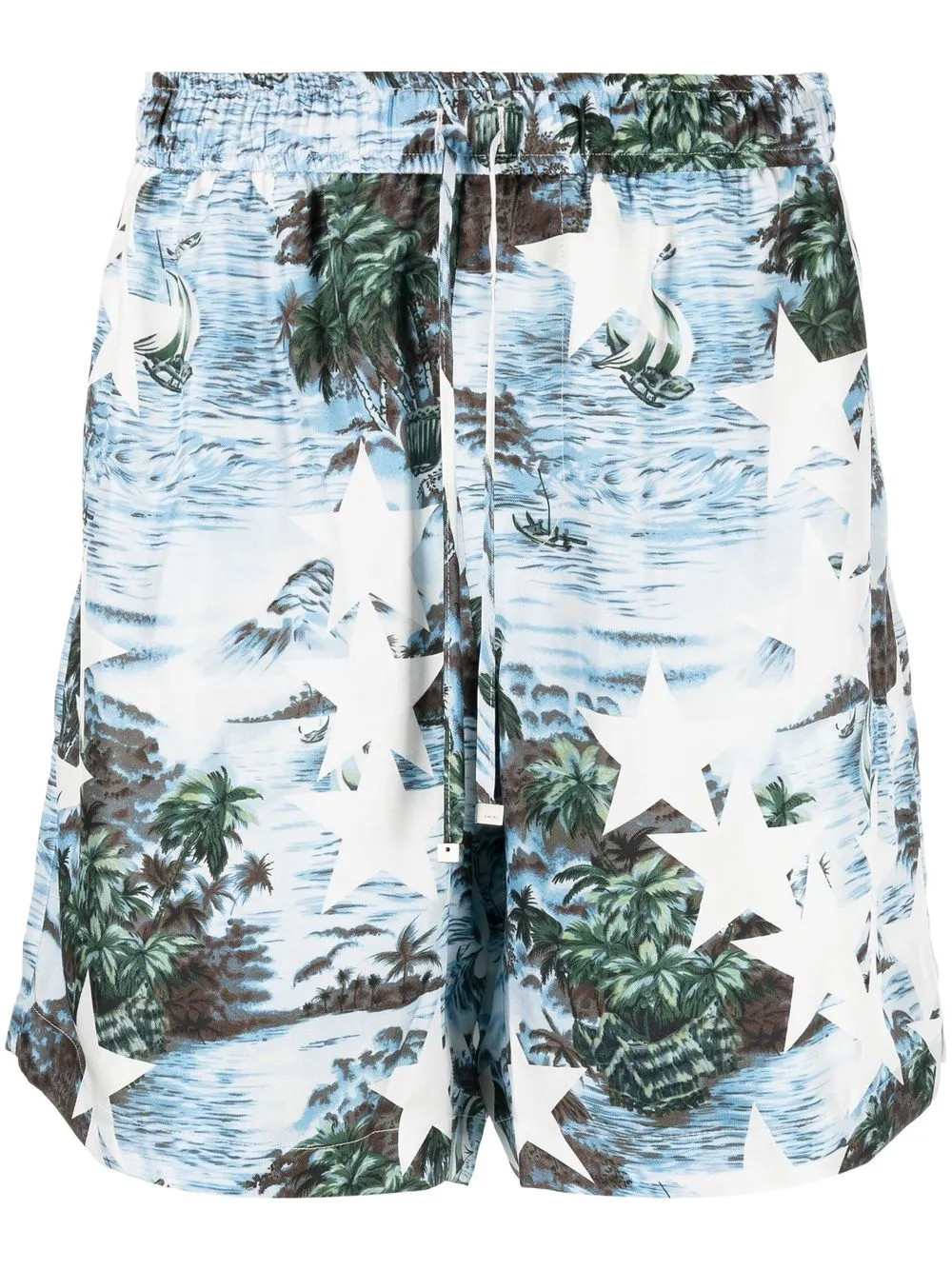 AMIRI Bermuda En Soie à Imprimé Graphique - Farfetch | Farfetch Global