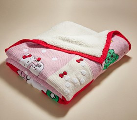 Hello Kitty® Heirloom Sherpa-Back Kid Throw Blanket | Pottery Barn Kids