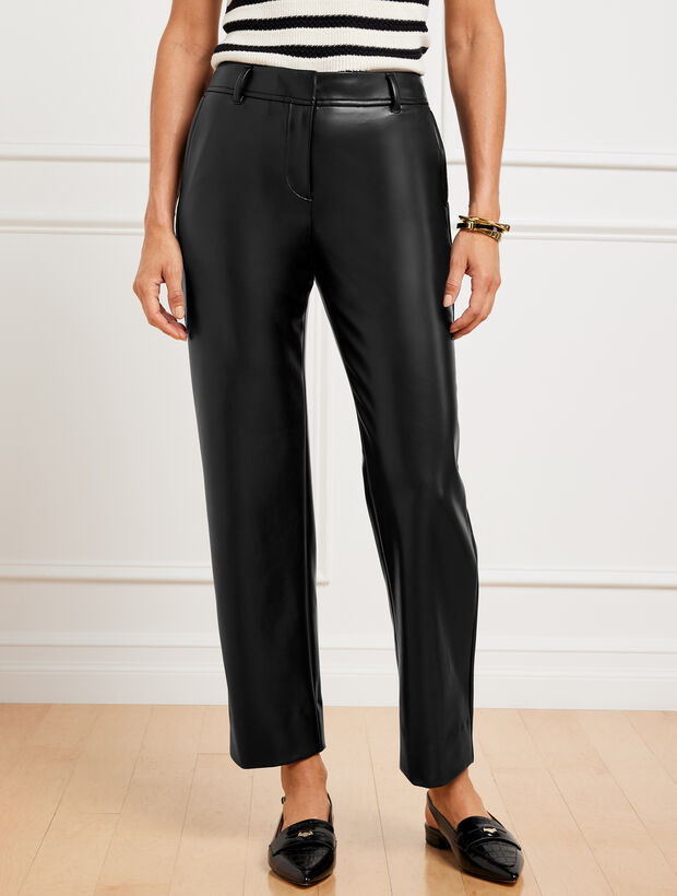Faux Leather Straight Ankle Pants | Talbots