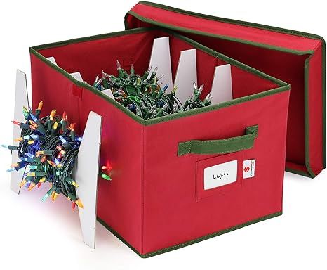 StorageMaid Christmas Lights Storage Box | Festive Sturdy Xmas Lights Organizer Container Great f... | Amazon (US)