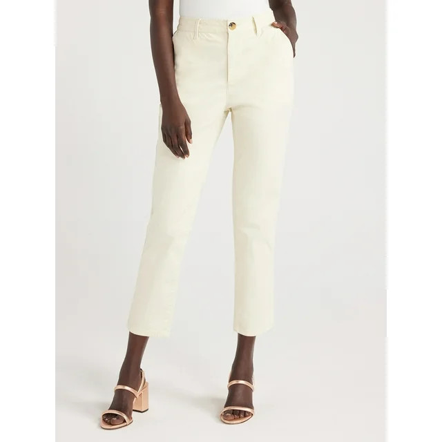 Free Assembly Women’s Slim Straight Chino Pants, 25” Inseam, Sizes 0-22 | Walmart (US)