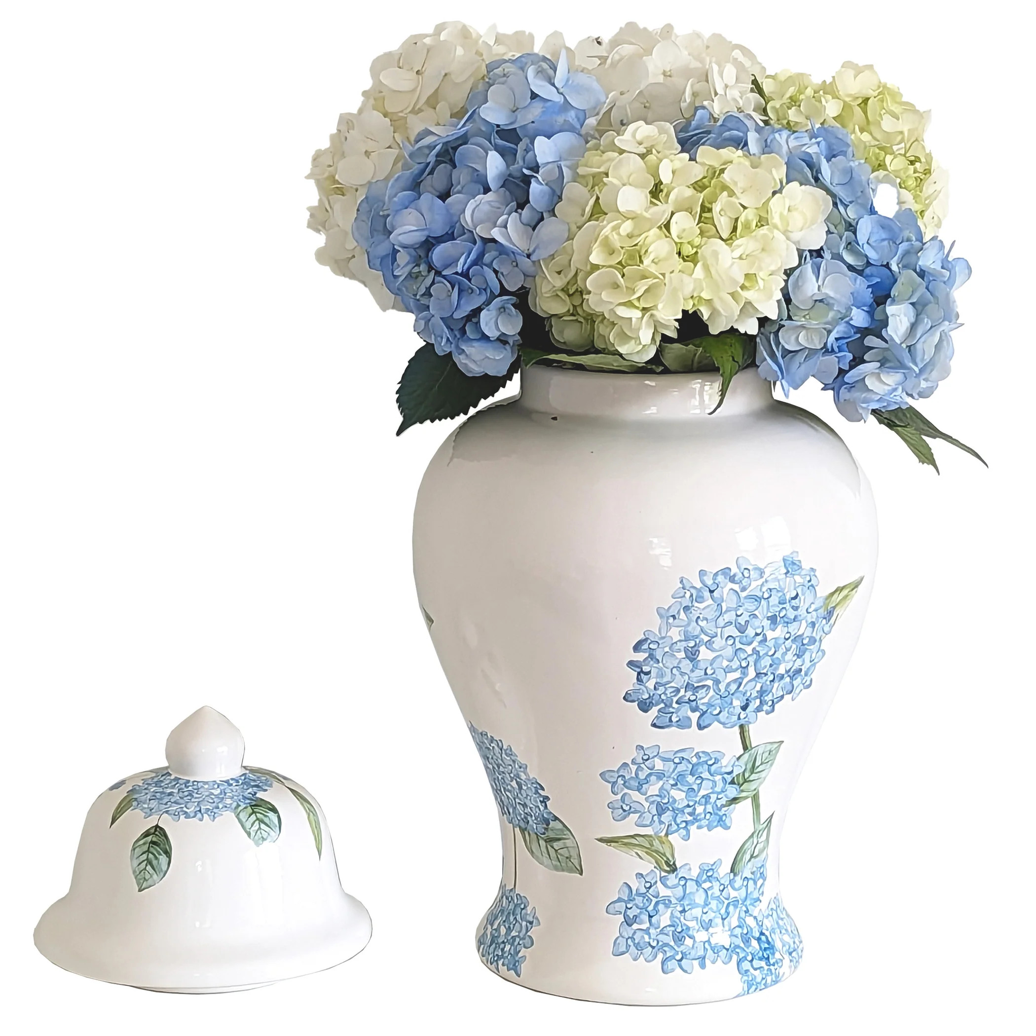 Lo Home x Chapple Chandler Ginger Jars with Hydrangea Accents | Lo Home by Lauren Haskell Designs