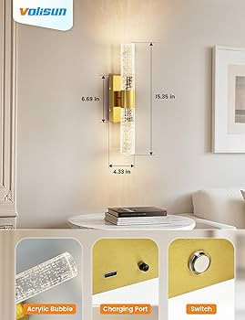 VOLISUN Battery Operated Wall Sconces Set of Two,Gold Sconces Wall Decor Set of 2,Wireless Wall S... | Amazon (US)