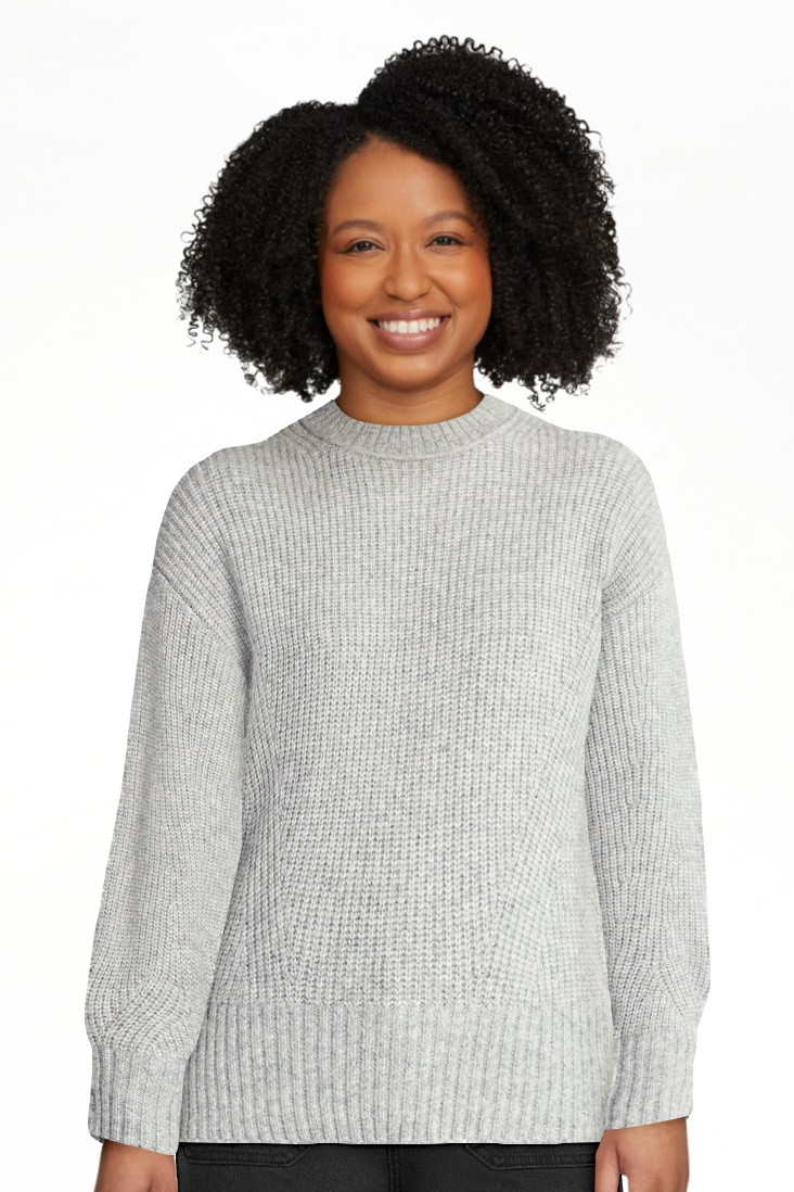 Time and Tru Women's Shaker Stitch Mock Neck Sweater, Midweight, Sizes XS-XXXL | Walmart (US)