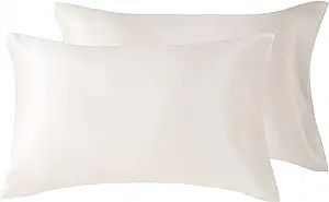 Love's cabin Silk Satin Pillowcase for Hair and Skin (Ivory White, 20x30 inches) Slip Pillow Case... | Amazon (US)