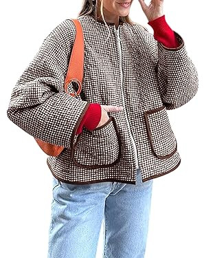 Yousify Jackets Quilted Plaid Jacket | Amazon (US)