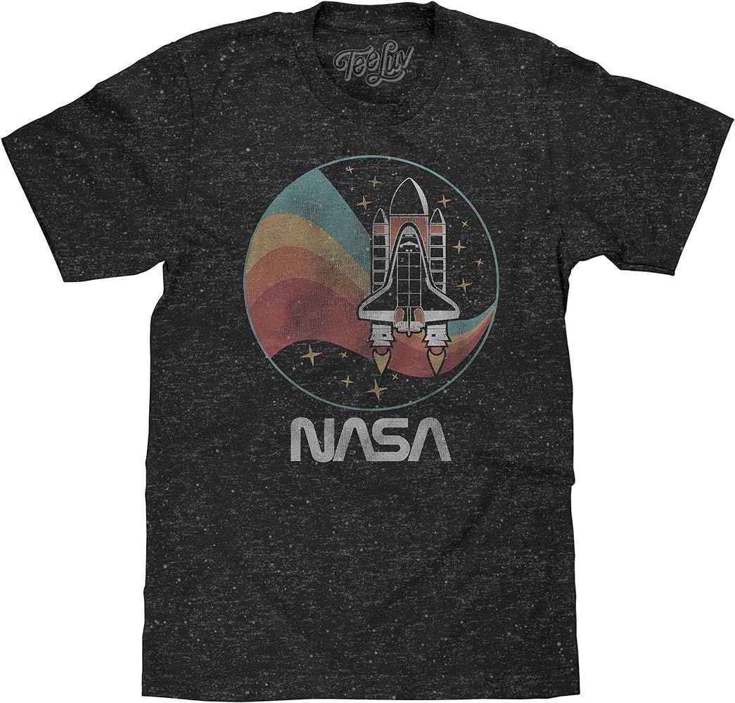 NASA Space Shuttle Shirt - NASA Worm Logo Confetti Stars T-Shirt | Amazon (US)