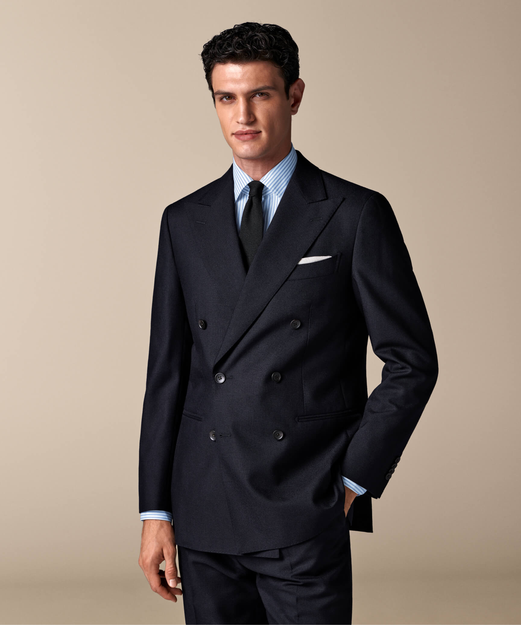 Off-White Wide Leg Tapered Chinos | Suitsupply (US)